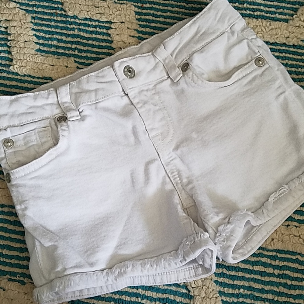 7 for all man kind white denim shorts